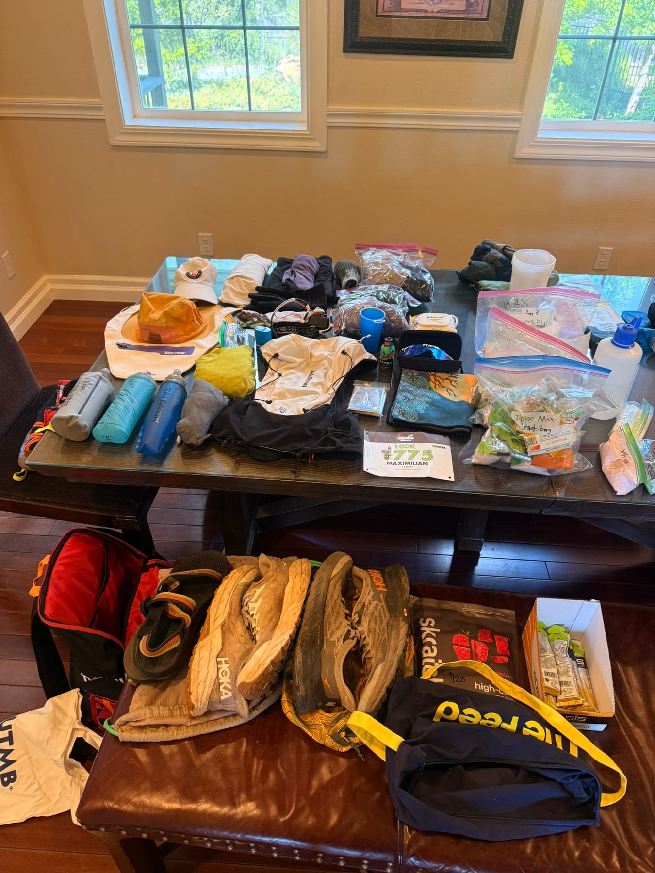 Canyons race kit laid out before race day